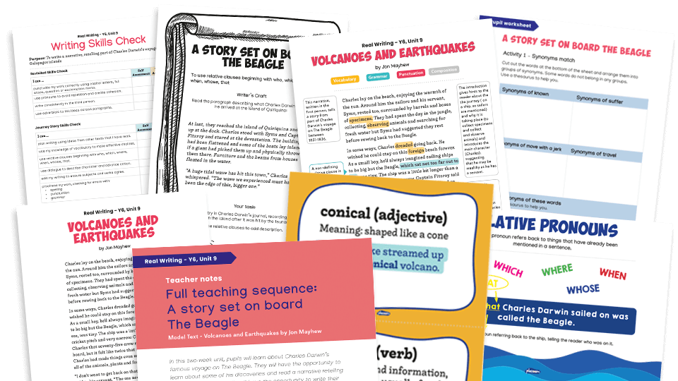 image of Year 6 Model Text Resource Pack 9: ‘Volcanoes and Earthquakes’ (Narrative; Science - evolution)