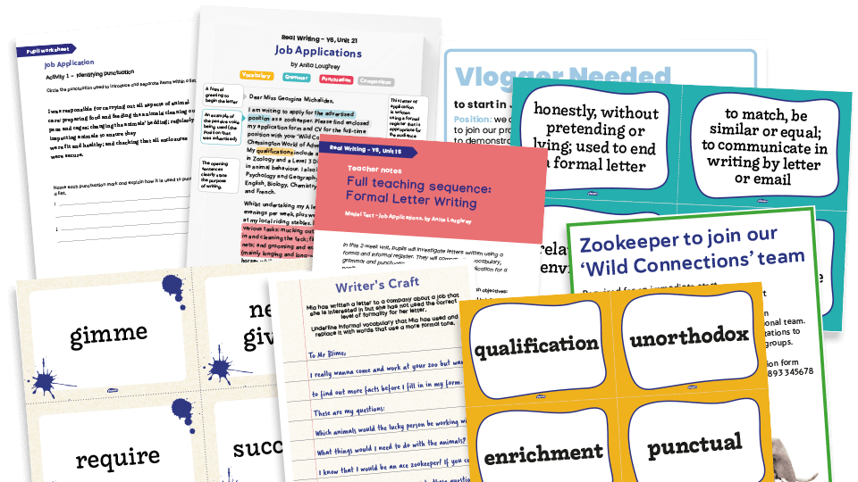 image of Year 6 Model Text Resource Pack 15: ‘Job Applications’ (Formal and informal letters; English - writing for a purpose))