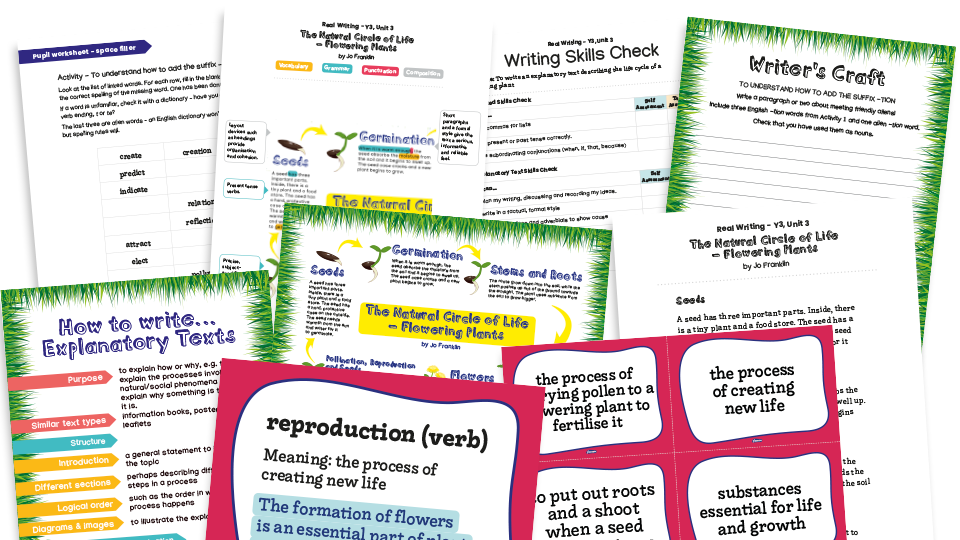 image of Year 3 Model Text Resource Pack 3: ‘The Natural Circle of Life - Flowering Plants’ (Explanation; Science - life cycles)