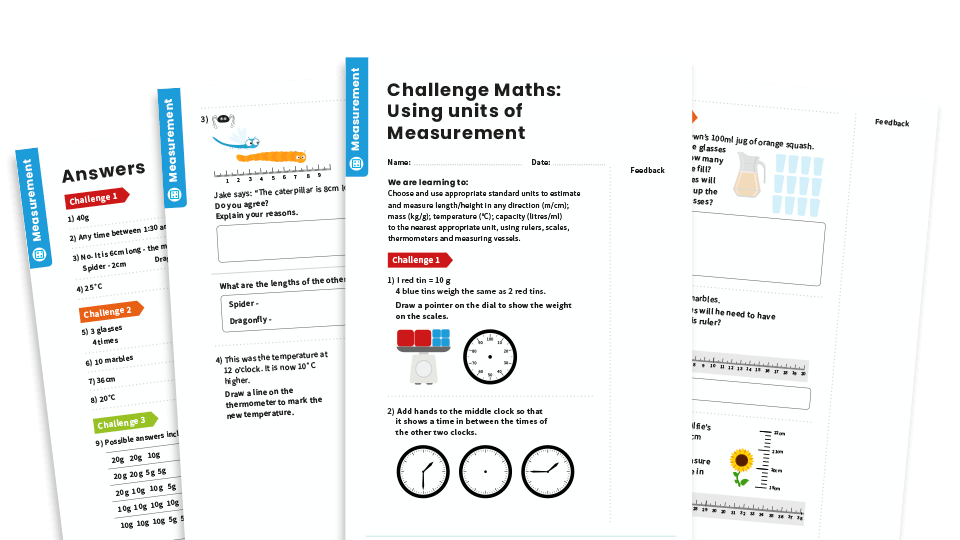 image of Choosing Units of Measurement: Year 2 – Measurement – Maths Challenge.