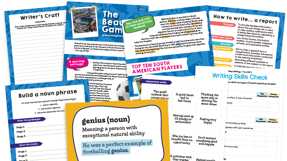 image of Year 3 Model Text Resource Pack 7: ‘The Beautiful Game’ (Report; Geography - South America)