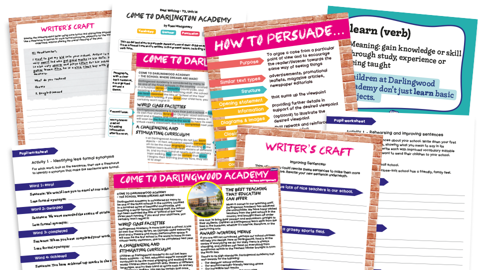 image of Year 3 Model Text Resource Pack 14: ‘Come to Darlington Academy’ (Persuasive; English, writing for a purpose)