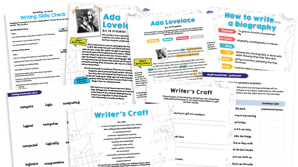 image of Year 3 Model Text Resource Pack 16: ‘Ada Lovelace’ (Biographical recount; Computing)
