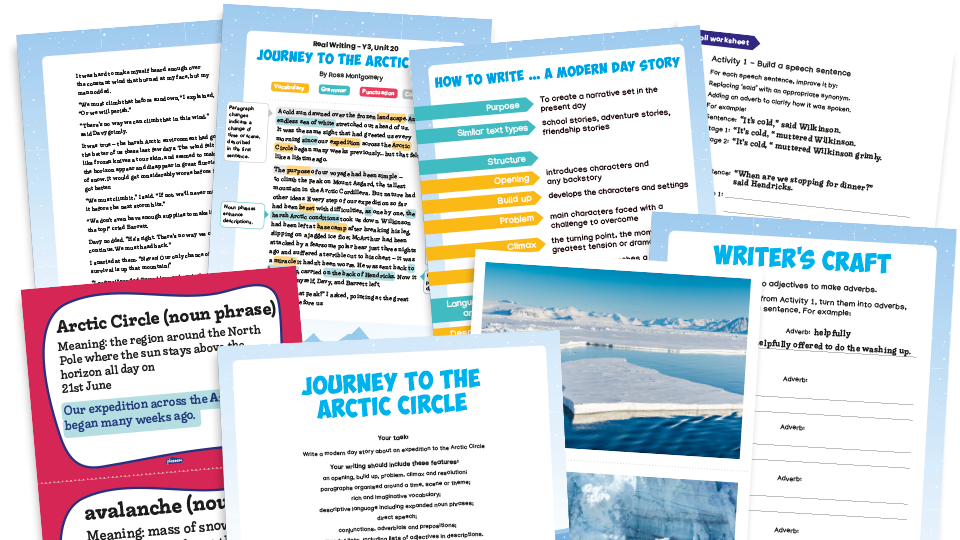 image of Year 3 Model Text Resource Pack 20: ‘Journey to the Arctic Circle’ (Narrative; Geography, Arctic and Antarctic)