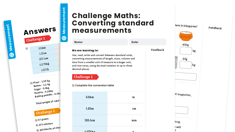 image of Converting Standard Measurements: Year 6 – Measurement – Maths Challenge