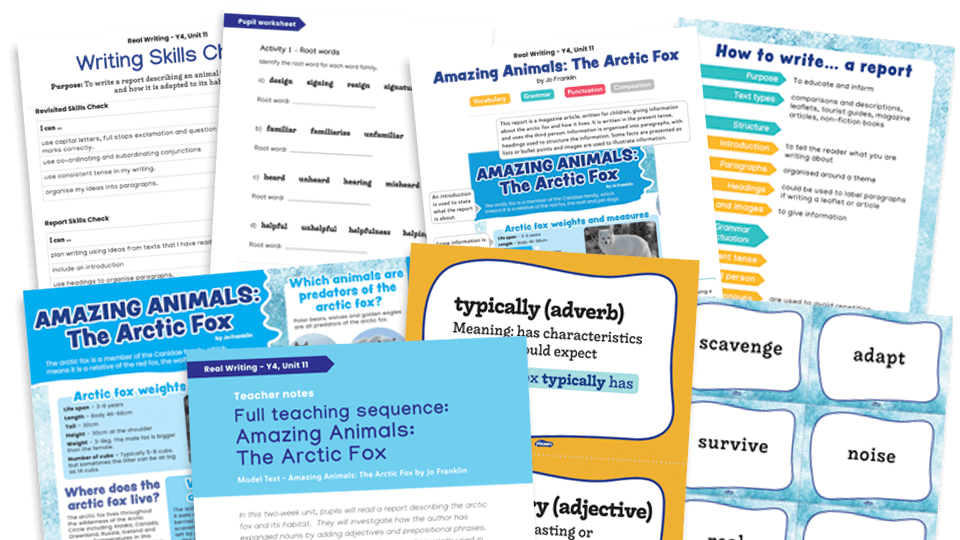 image of Year 4 Model Text Resource Pack 11: ‘Amazing Animals: The Arctic Fox’ (Report; Science - living things and their habitats; Geography - biomes and vegetation belts)