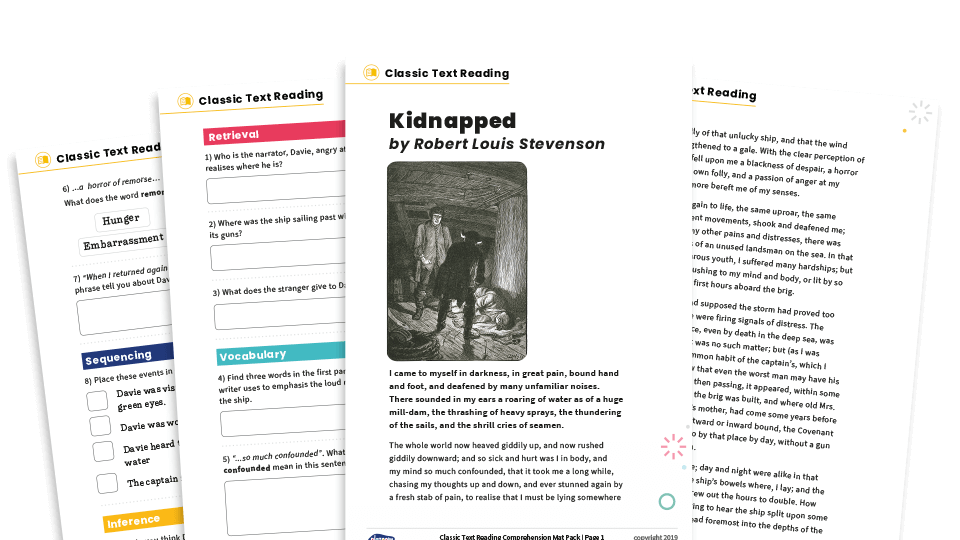 image of KS2 Comprehension – Victorian Literature – Kidnapped, Oliver Twist, The Time Machine