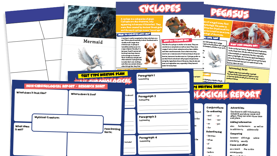 image of Mythical Creatures Non-Chronological Reports – KS2 Text Types: Writing Planners and Model Texts