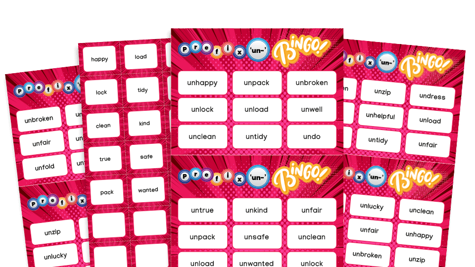image of Year 1 Prefix ‘un-’ Bingo – KS1 Grammar Games