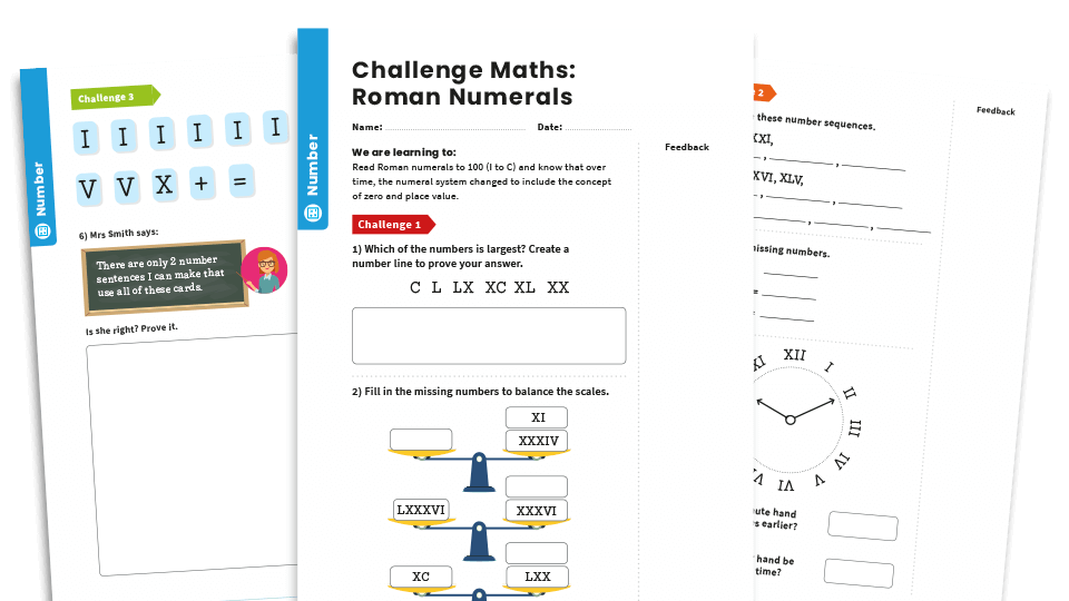 image of Roman Numerals: Year 4 – Number and Place Value – Maths Challenge