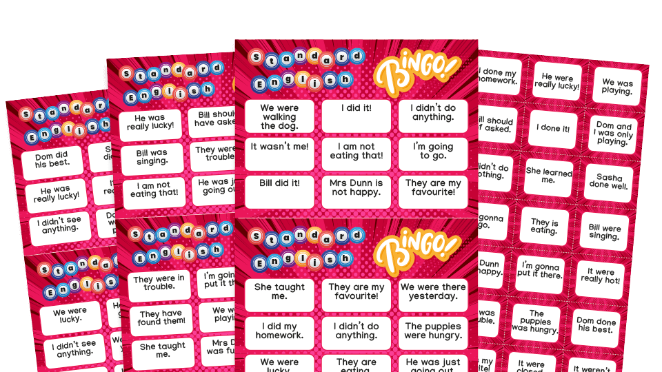 image of Year 4 Standard English Bingo – KS2  Grammar Games