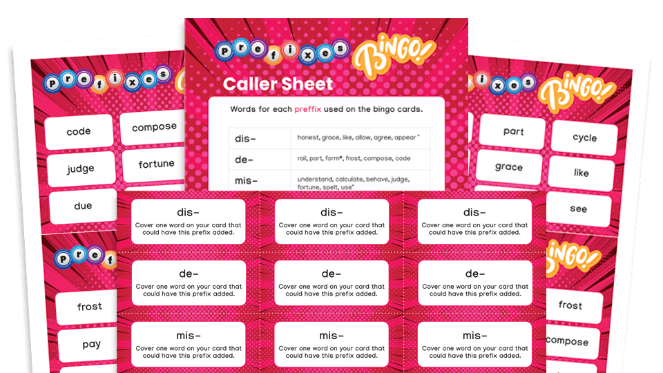 image of Year 5 Prefixes Bingo – KS2 Grammar Games