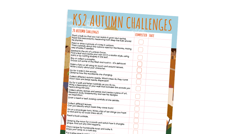 image of KS2 20 Autumn Challenges – Seasonal Activities for Home Learning
