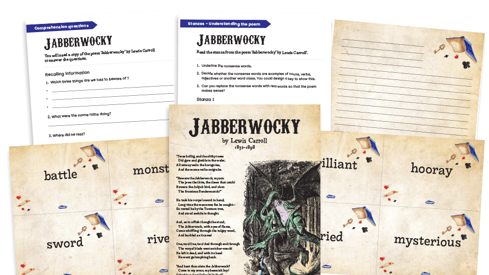 image of UKS2 ‘Jabberwocky’ Poetry Resources Pack – Comprehension, Vocabulary, Composition