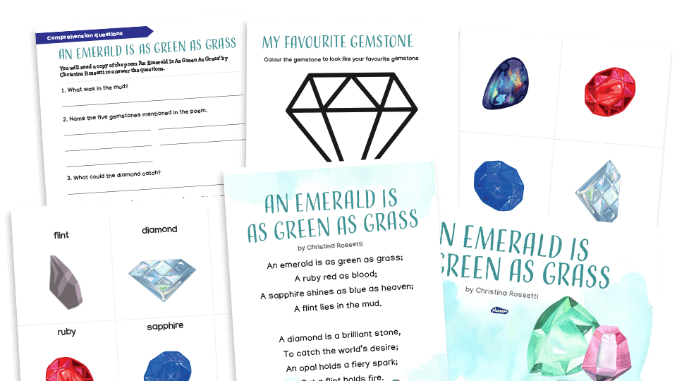 image of KS1 ‘An Emerald is as Green as Grass’ Poetry Resources Pack – Comprehension, Vocabulary, Composition