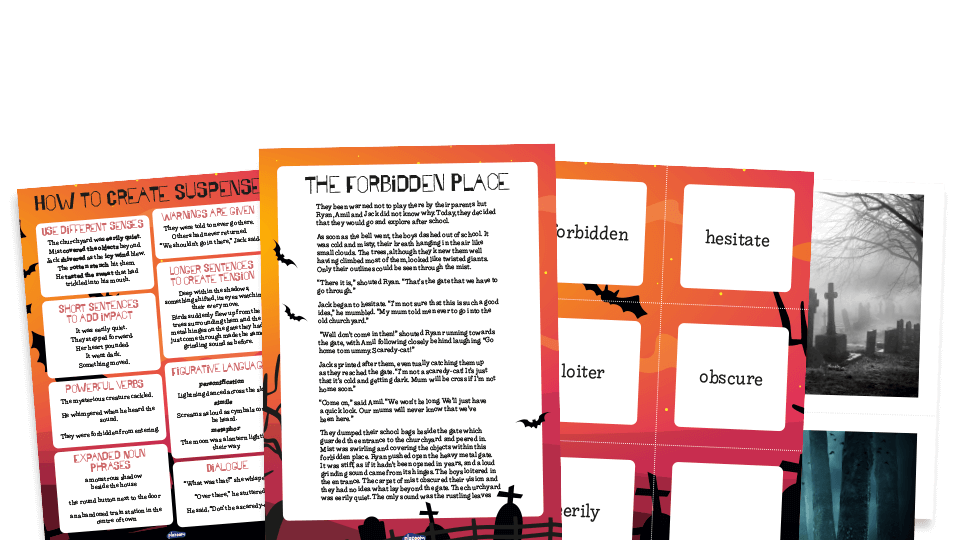 image of Year 5 and 6 Creating Suspense and Spooky Setting Descriptions – UKS2 Creative Writing Resources Pack