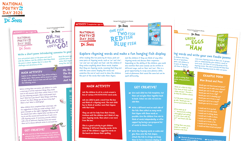 image of National Poetry Day with Dr Seuss – Year 1, Year 2 and Year 3 Activity Sheets Pack
