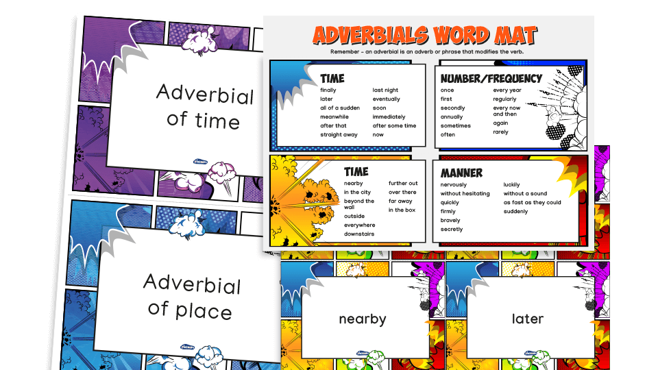 image of Year 5 Adverbials of Time, Place, Number and Manner, Make a Match – KS2 Grammar Game