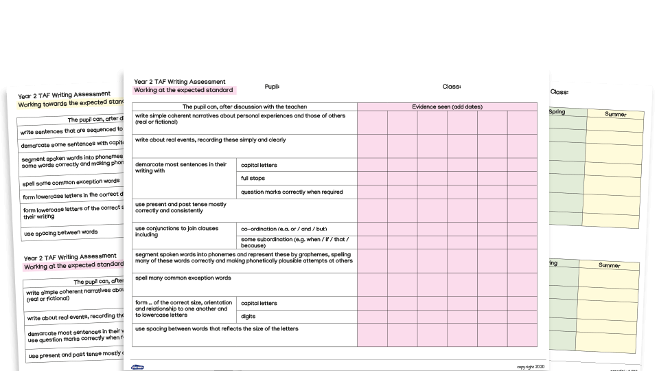 image of Year 2 Writing Assessment Framework Checklists