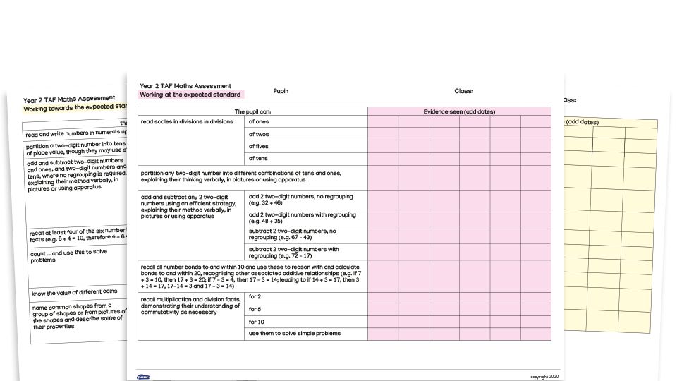 image of KS1 Teacher Assessment Framework - Maths Checklists