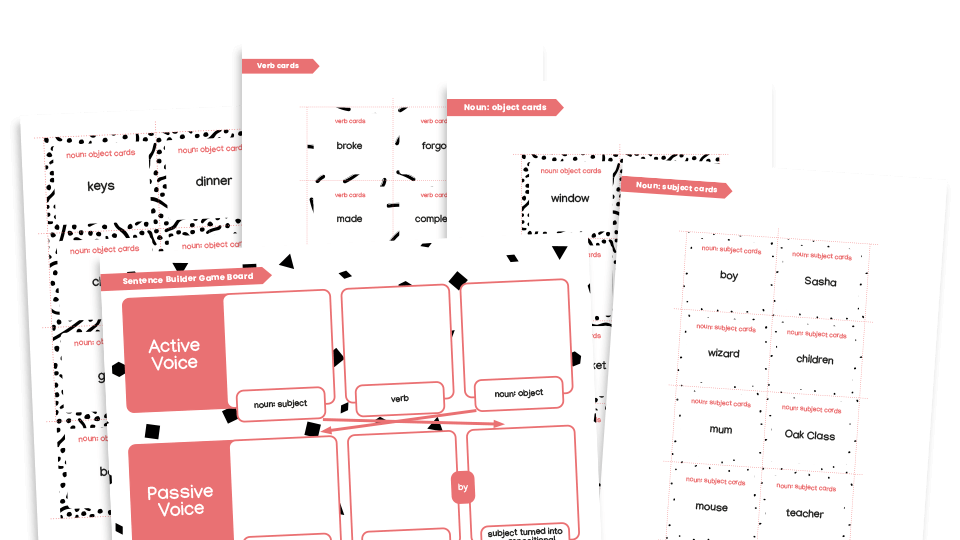 image of Year 6 Sentence Builder Game: Active and Passive Voice – KS2 Grammar Games: