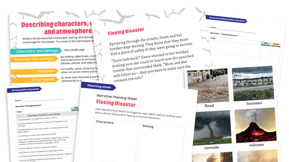 image of Year 6 SATS Writing Evidence: A Narrative (Fleeing Disaster) – Teacher Assessment Framework KS2