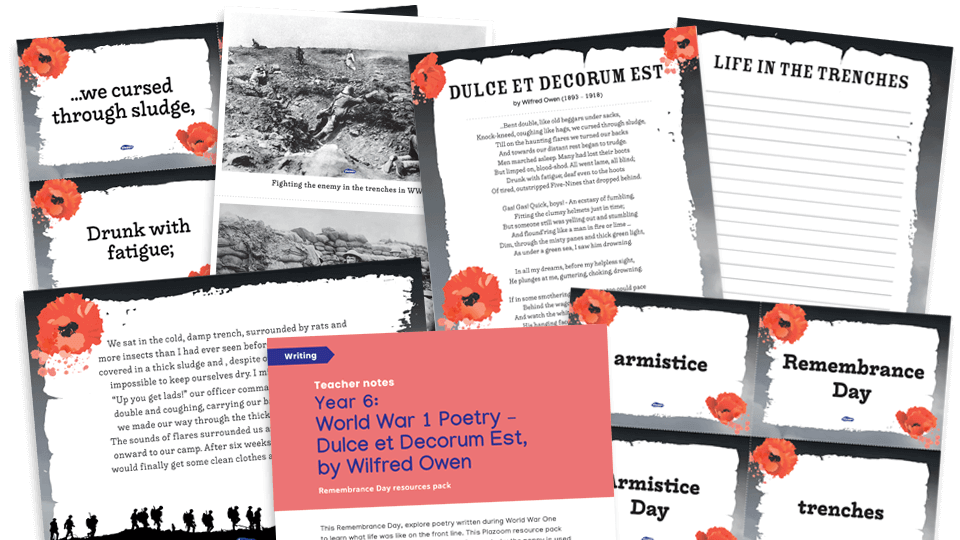 image of Year 6 Remembrance Day Resources Pack – Dulce et Decorum est: KS2 Poems