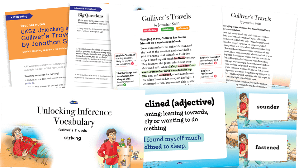 image of Year 5/6 Gulliver’s Travels Reading Comprehension Pack – UKS2 Unlocking Inference Worksheets