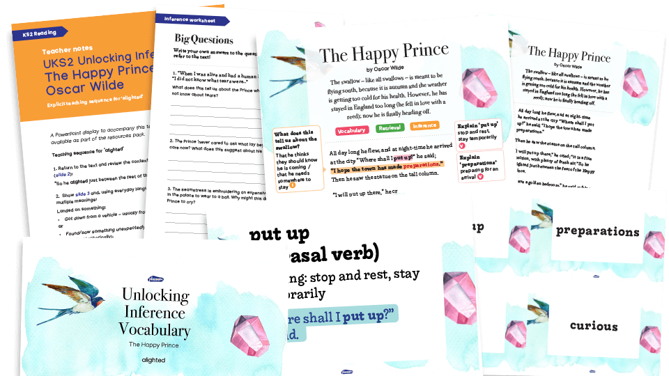 Year 5/6 The Happy Prince Reading Comprehension Pack – UKS2 Unlocking Inference Worksheets