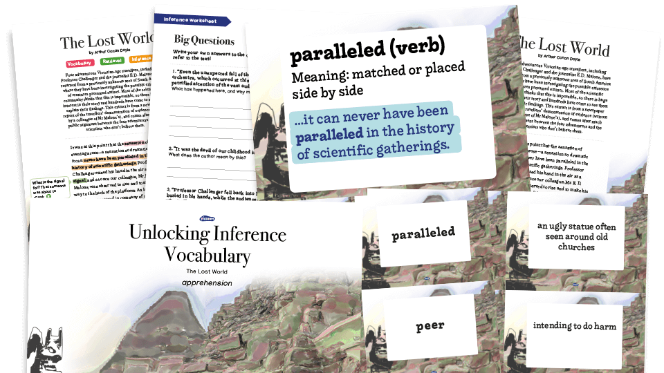 image of Year 5/6 The Lost World Reading Comprehension Pack – UKS2 Unlocking Inference Worksheets