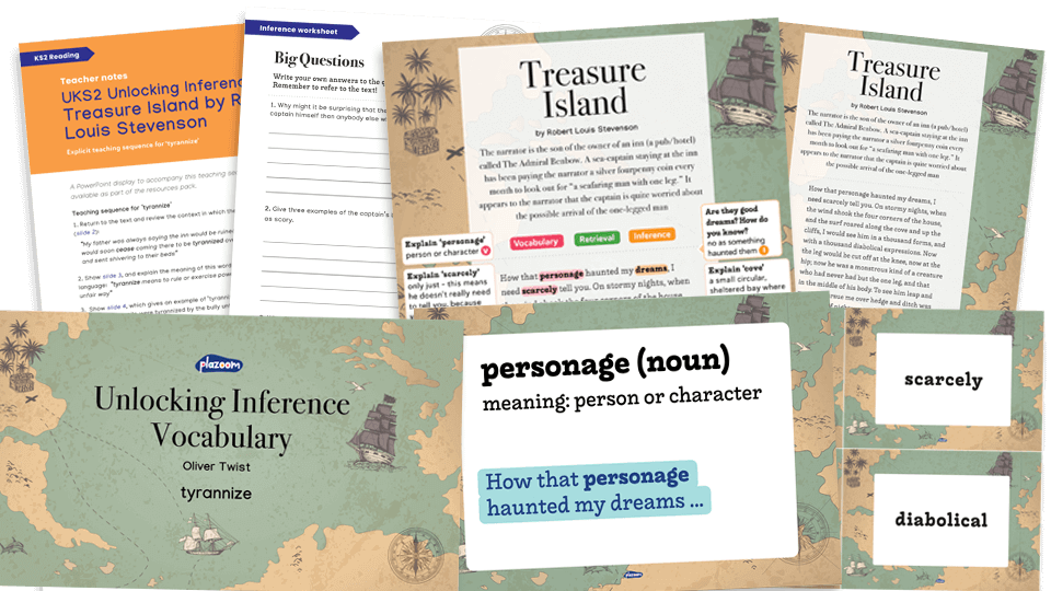 Year 5/6 Treasure Island Reading Comprehension Pack – UKS2 Unlocking Inference Worksheets