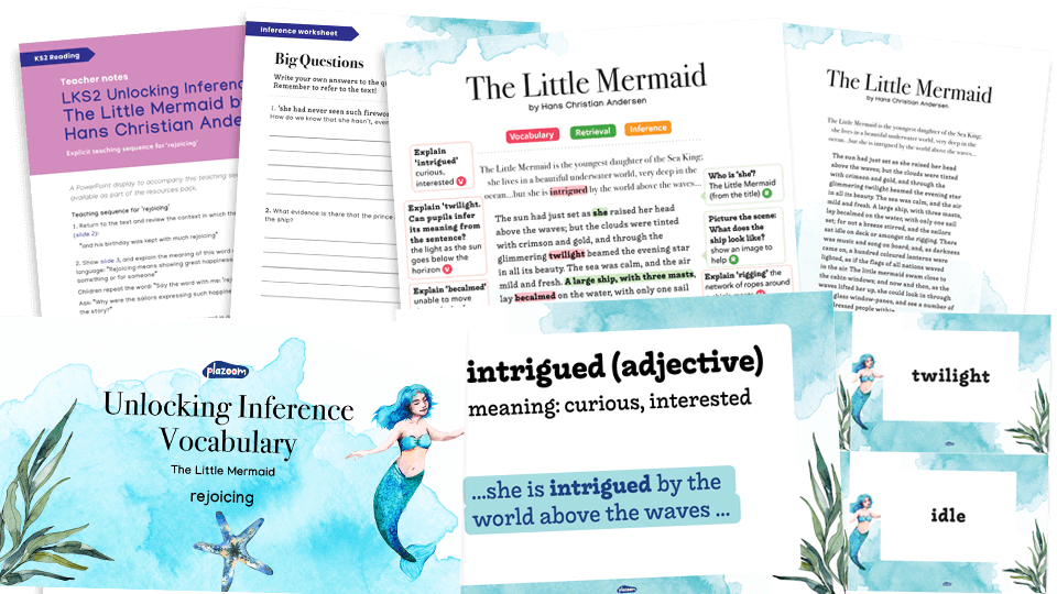 image of Year 3/4 The Little Mermaid Reading Comprehension Pack – LKS2 Unlocking Inference Worksheets