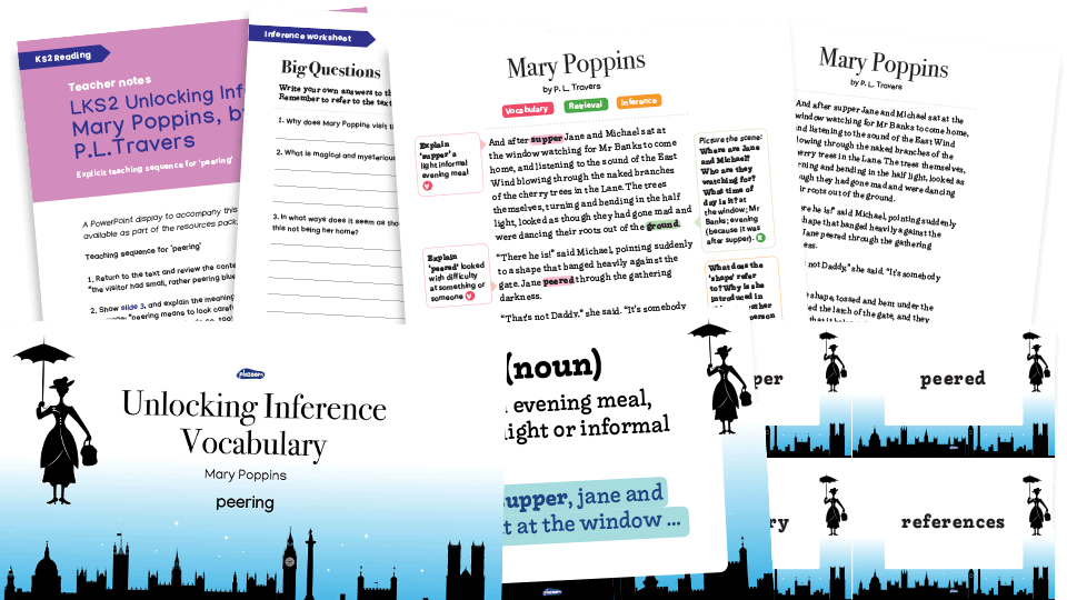 image of Year 3/4 Mary Poppins Reading Comprehension Pack – LKS2 Unlocking Inference Worksheets