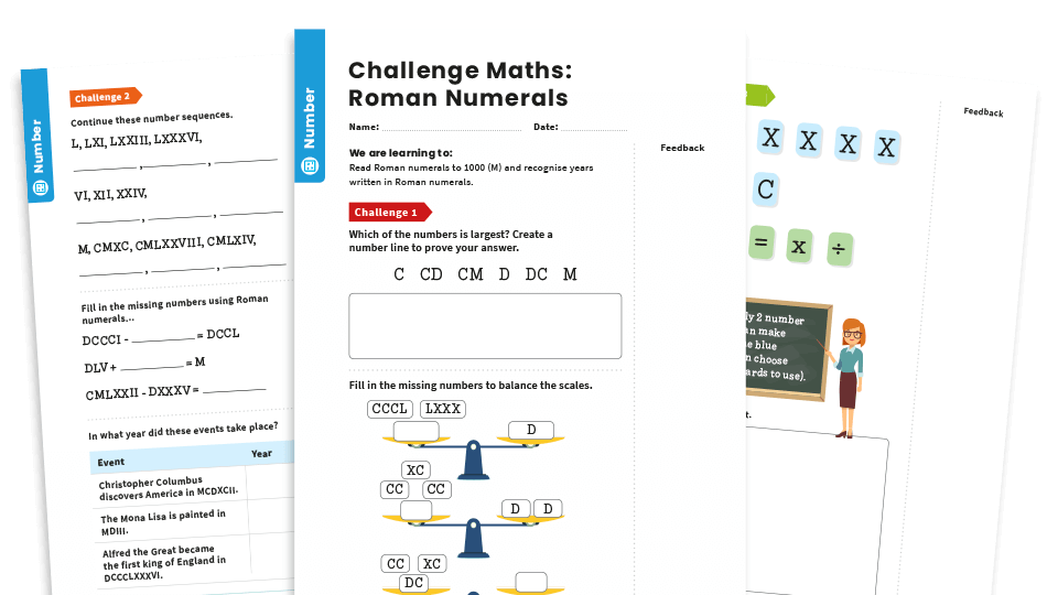 image of Roman Numerals: Year 5 – Number and Place Value – Maths Challenge