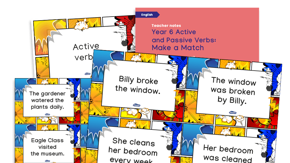 image of Year 6 Active and Passive Verbs Make a Match – KS2 Grammar Games