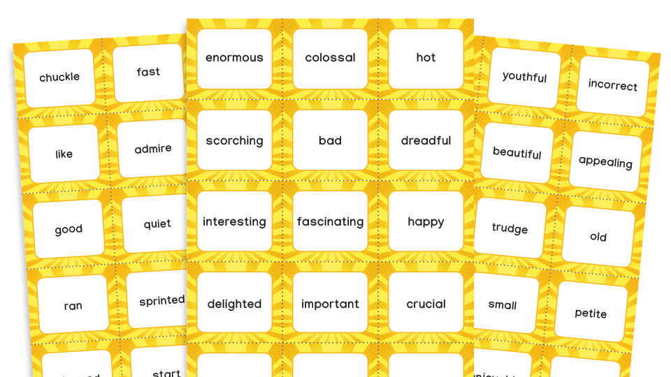 image of Year 4 Synonyms Make a Match – LKS2 Grammar Games