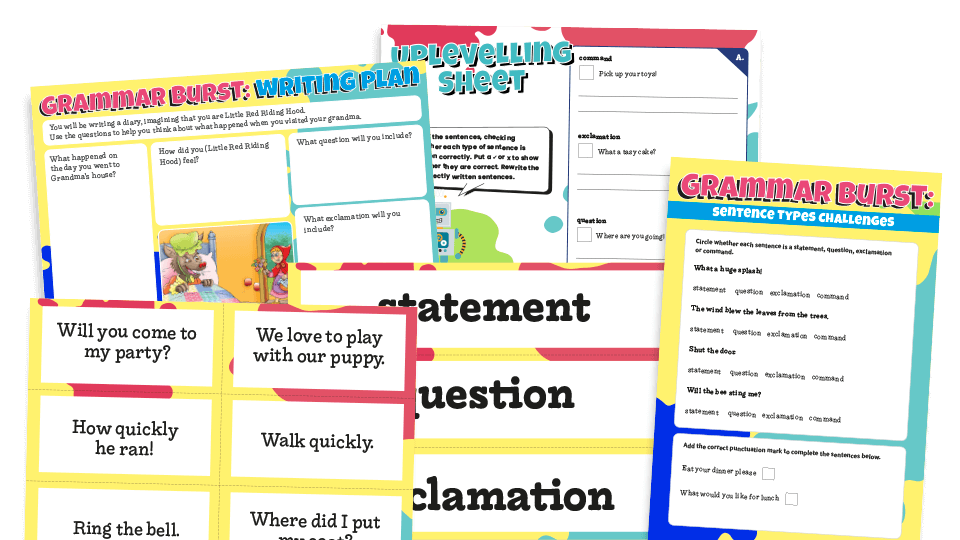 image of Year 2 Sentence Types Worksheets – KS2 Grammar Burst Resource Pack