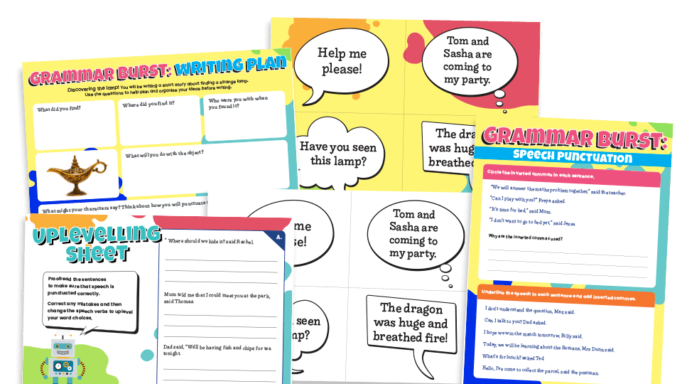 image of Year 3 Punctuating Direct Speech  – KS2 Grammar Burst Resource Pack