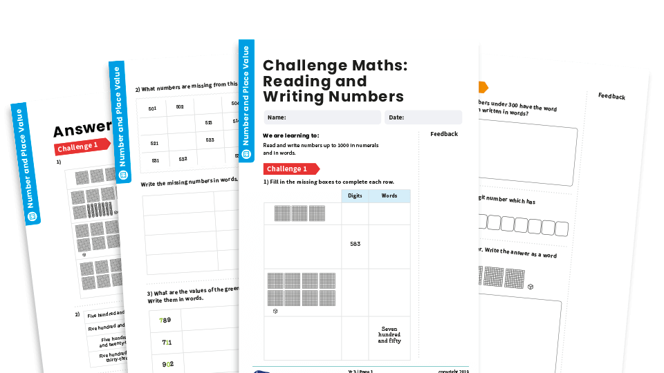 image of Reading and Writing Numbers: Year 3 – Number and Place Value – Maths Challenge