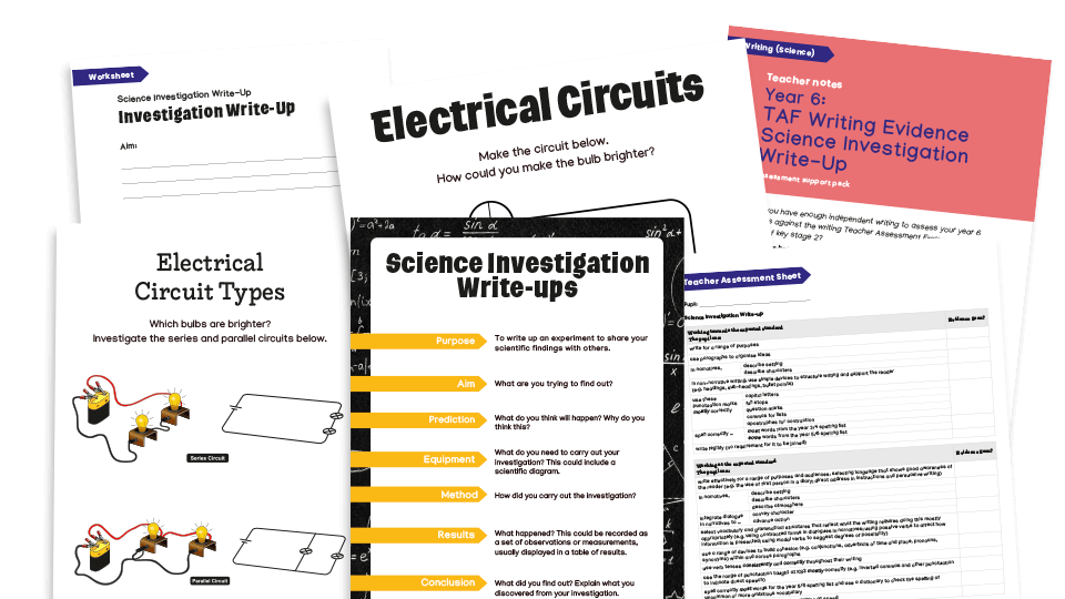 Year 6 SATS Writing Evidence: Science write-up (circuits) – Teacher Assessment Framework KS2