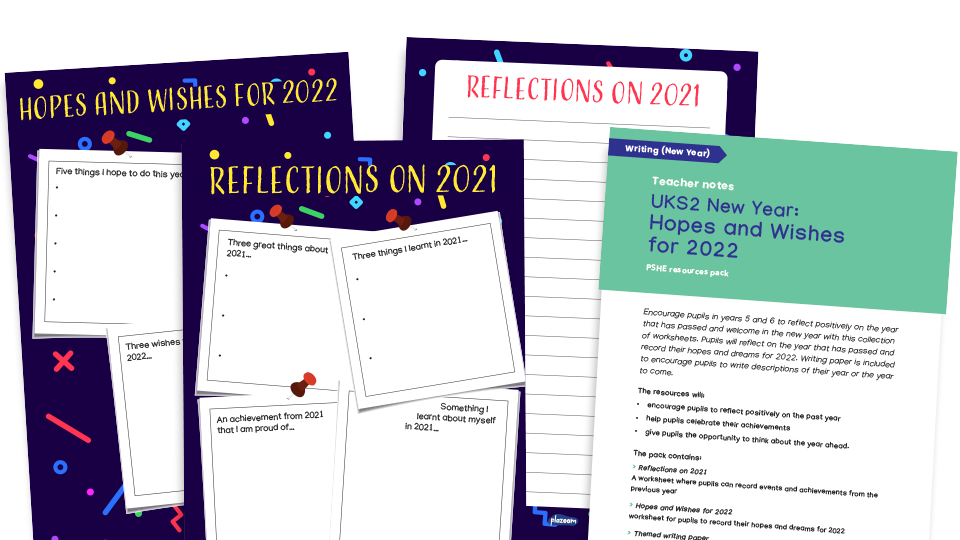 image of New Year’s UKS2 Oracy and Writing Worksheets Pack