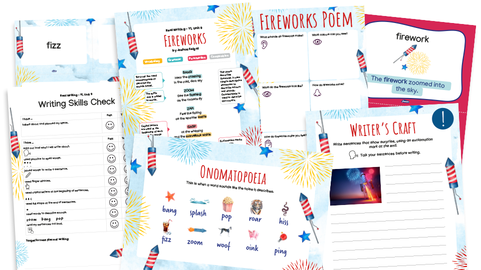 image of Year 1 Model Text Resource Pack 9: Fireworks (Poem; celebrations - bonfire night)