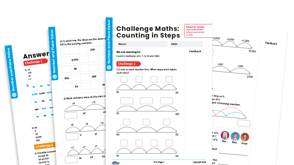 image of Counting in Steps: Year 4 – Number and Place Value – Maths Challenge