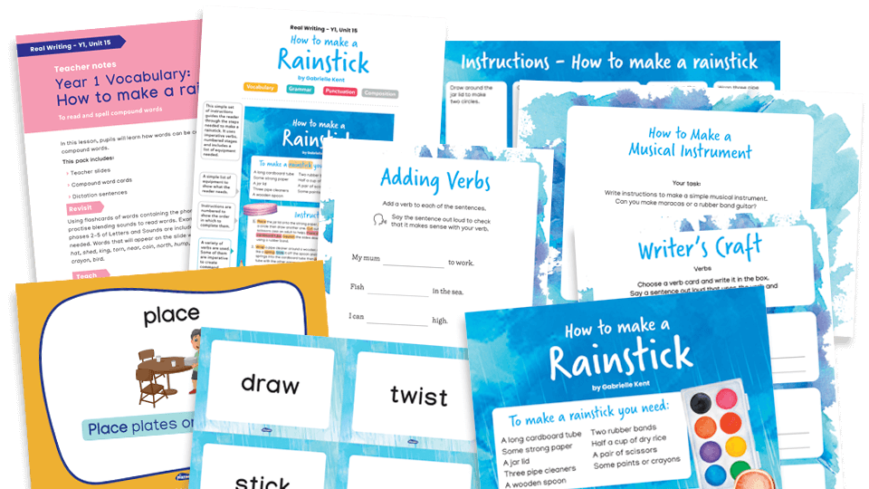 image of Year 1 Model Text Resource Pack 15: How to Make a Rainstick (Instructions; design technology, music)