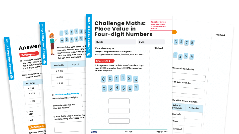 image of Place Value in Four-Digit Numbers: Year 4 – Number and Place Value – Maths Challenge