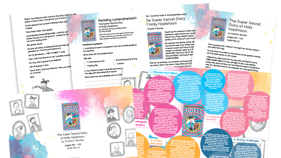 image of Year 5 and 6 ‘The Super-secret Diary of Holly Hopkinson’ worksheets – UKS2 Literacy Activities Pack