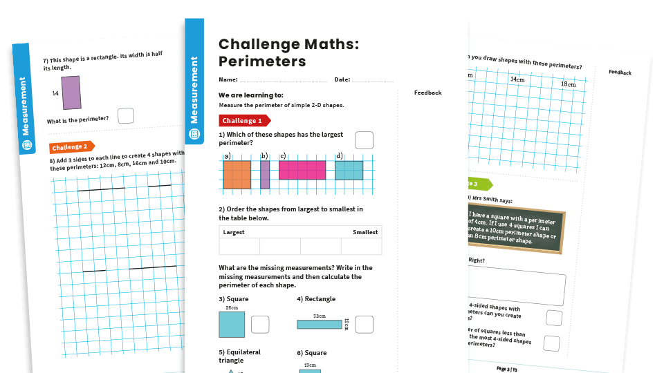 image of Perimeters: Year 3 – Measurement – Maths Challenge