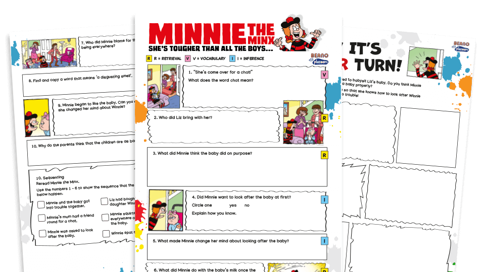 image of Minnie and Winnie – KS2 Beano Comprehension and Writing Activities Pack