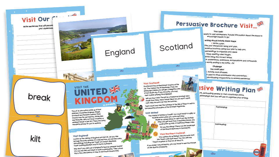 image of Year 2 Model Text Resource Pack 15: Visit the United Kingdom (Persuasive; Geography)