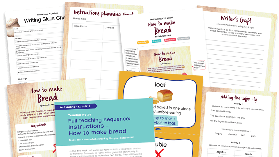 Year 2 Model Text Resource Pack 19: How to Make Bread (Instruction; Design technology)